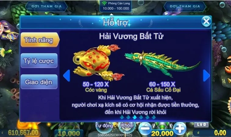 Các sinh vật trong game Bắn Cá Royal Fishing Tại SunWin