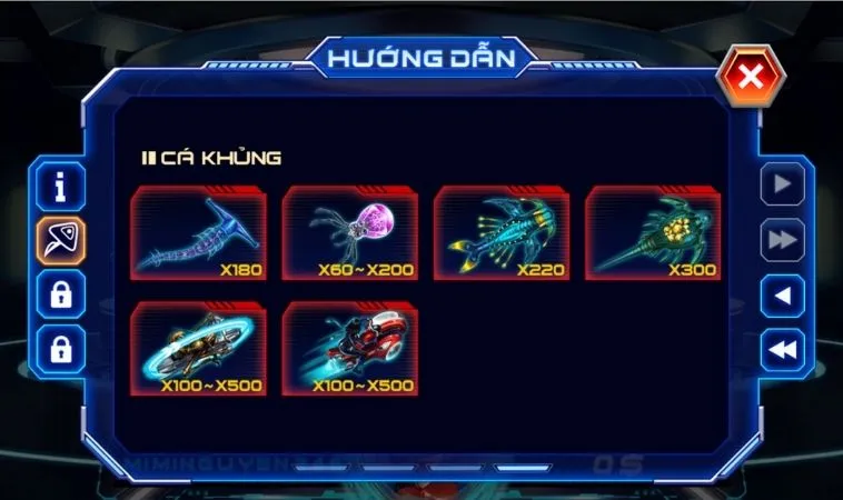 Hệ số thưởng các sinh vật trong game Bắn Cá Men In Black Tại SunWin