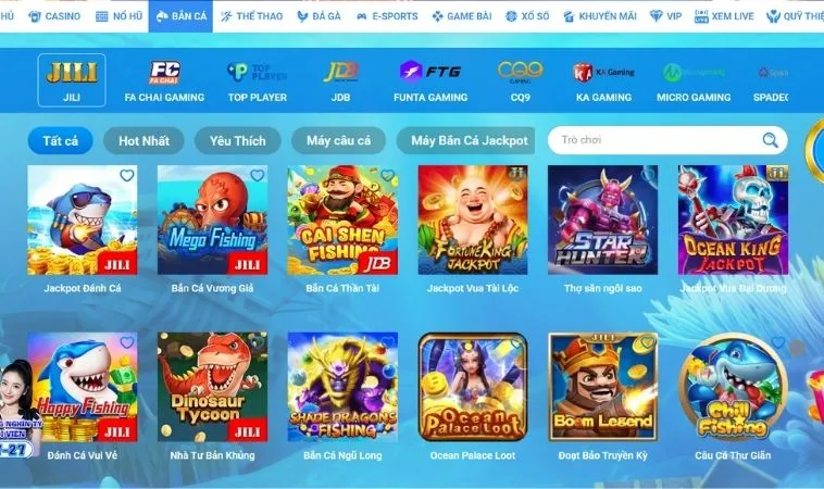 Đa dạng các trò chơi bắn cá tại Sunwin