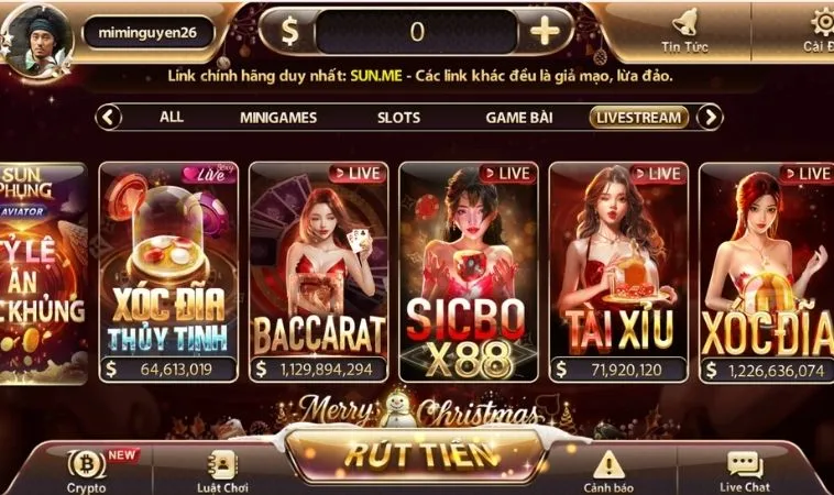 Sảnh casino online SunWin quy tụ nhiều trò chơi hấp dẫn
